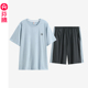 夏季 套装 纯棉套头薄款 短裤 夏天家居服 宽松可外穿短袖 芬腾睡衣男士