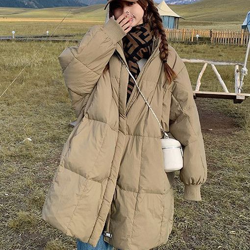 新款冬女外套棉袄棉服韩版休闲潮流中长款加厚宽松