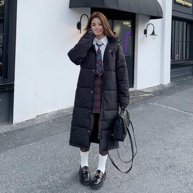 新款冬季女棉衣棉袄情侣装中长款羽绒过膝