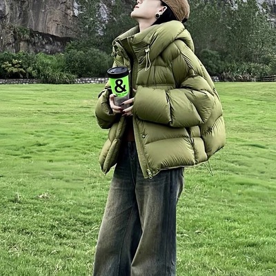 新款黑色2025女款反季棉服棉袄棉衣羽绒宽松短款