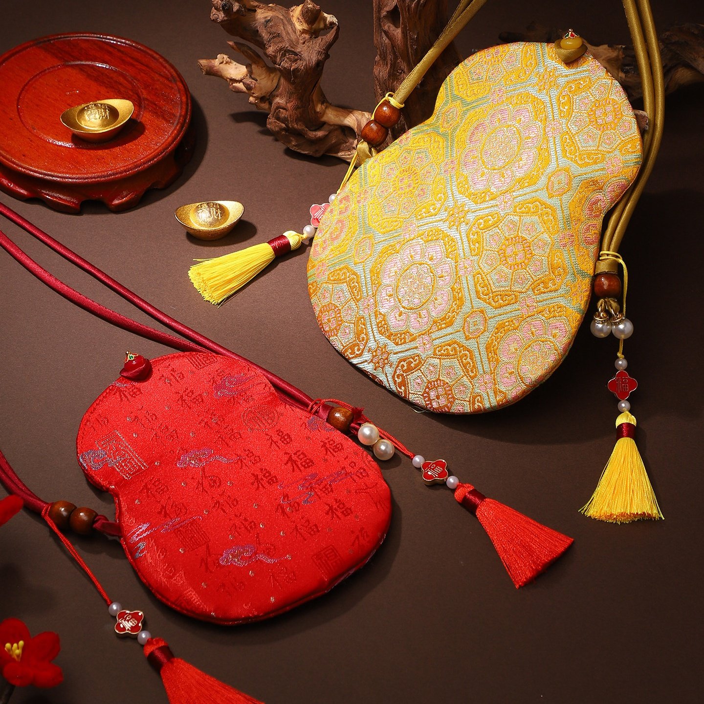 2026马年春节红包利是封葫芦零钱包宋锦手机包新年背带便携斜跨包,节庆用品/礼品,红包/利是封,淘宝优惠券,粉丝福利购,淘宝优惠卷