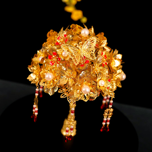 金色手捧花diy材料包中式复古新娘结婚婚礼秀禾服婚纱订婚送礼物