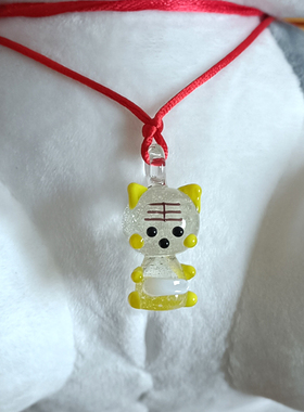 创意手作玻璃工艺品老虎生肖吉祥物 卡通微夜光动物小挂件饰品