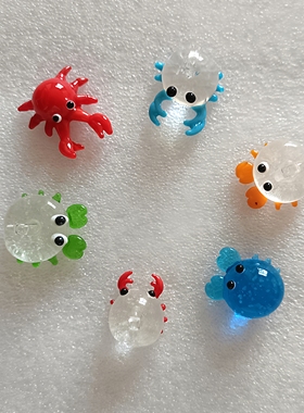多个海洋馆小螃蟹造景玻璃工艺品