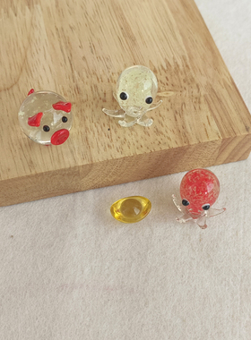 夜光小章鱼玻璃造景送礼物摆件