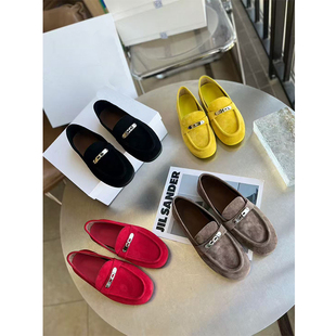 【欧货】真皮乐福鞋女2026春季新款复古软底单鞋一脚蹬休闲豆豆鞋