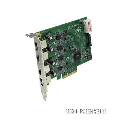U3X4-PCIE4XE111四通道1埠x4 USB3.0转PCI Express x4 Gen2主机卡