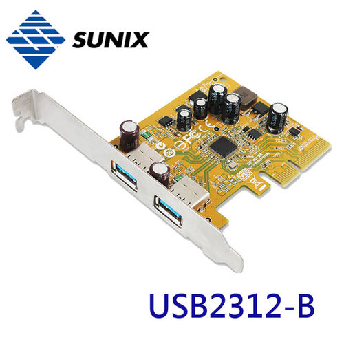 SUNIX USB2312-B PCI-E USB3.1 2口 扩充卡(TYPE-A CARD)附短挡板
