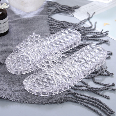 夏季新款水晶拖鞋女透明果冻居家