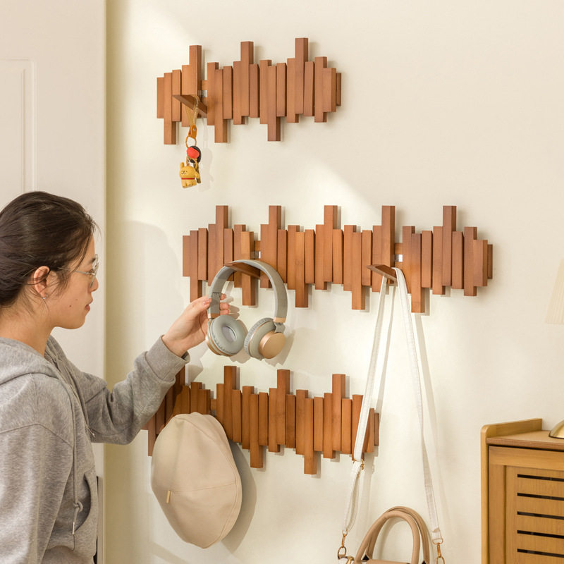 钢琴键挂衣架墙上壁挂衣钩卧室玄关入户门后置物创意衣帽架免打孔