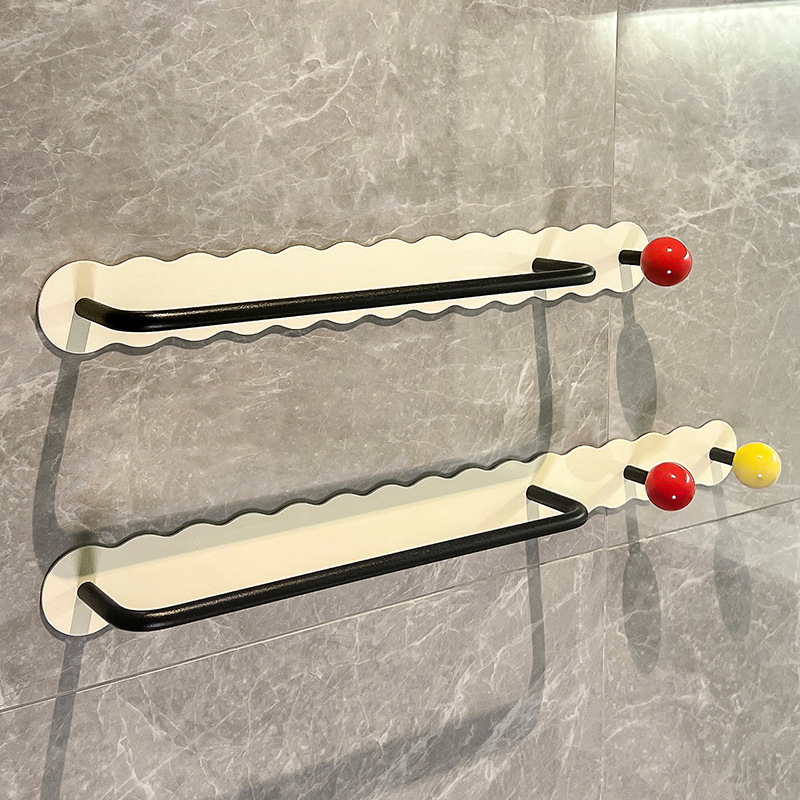 墙上免打孔多功能挂钩毛巾架家用卫生间最新款壁挂挂杆挂式置物架