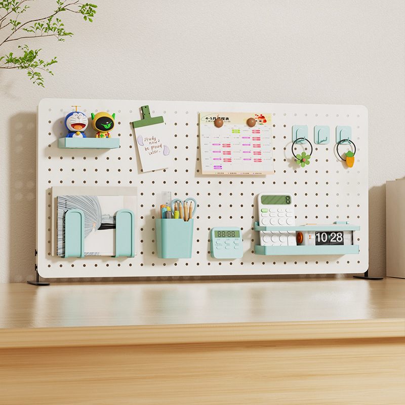 桌面洞洞板置物架免打孔可立式夹式书桌收纳配件办公桌上工位挡板