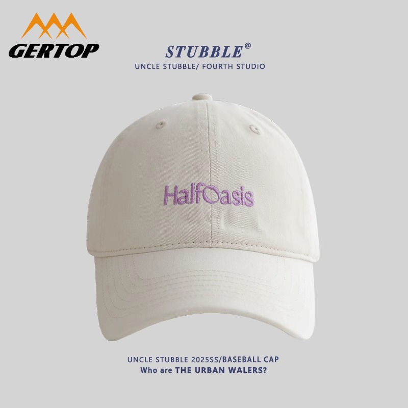 原创设计棒球帽男女同款简约字母刺绣鸭舌帽夏季户外遮阳防晒帽子