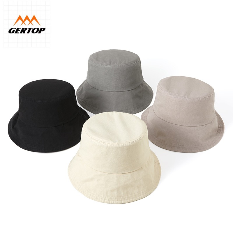 夏季纯棉渔夫帽松紧带骑车防晒太阳帽女士穿搭好物户外拍照盆帽