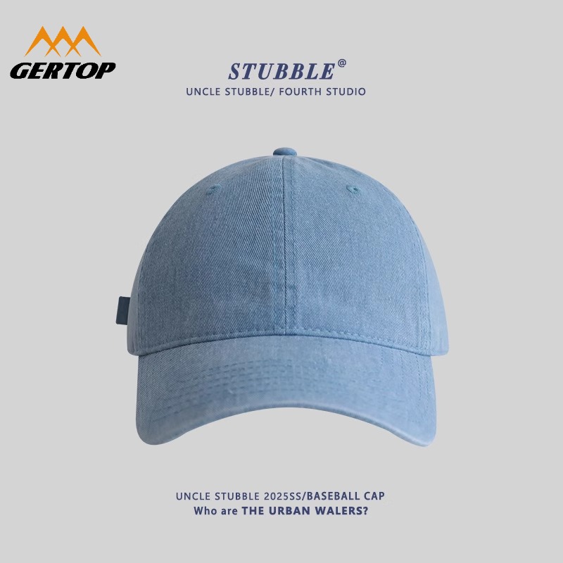 高品质纯色光版棒球帽女韩版简约百搭鸭舌帽男生水洗做旧纯棉帽子