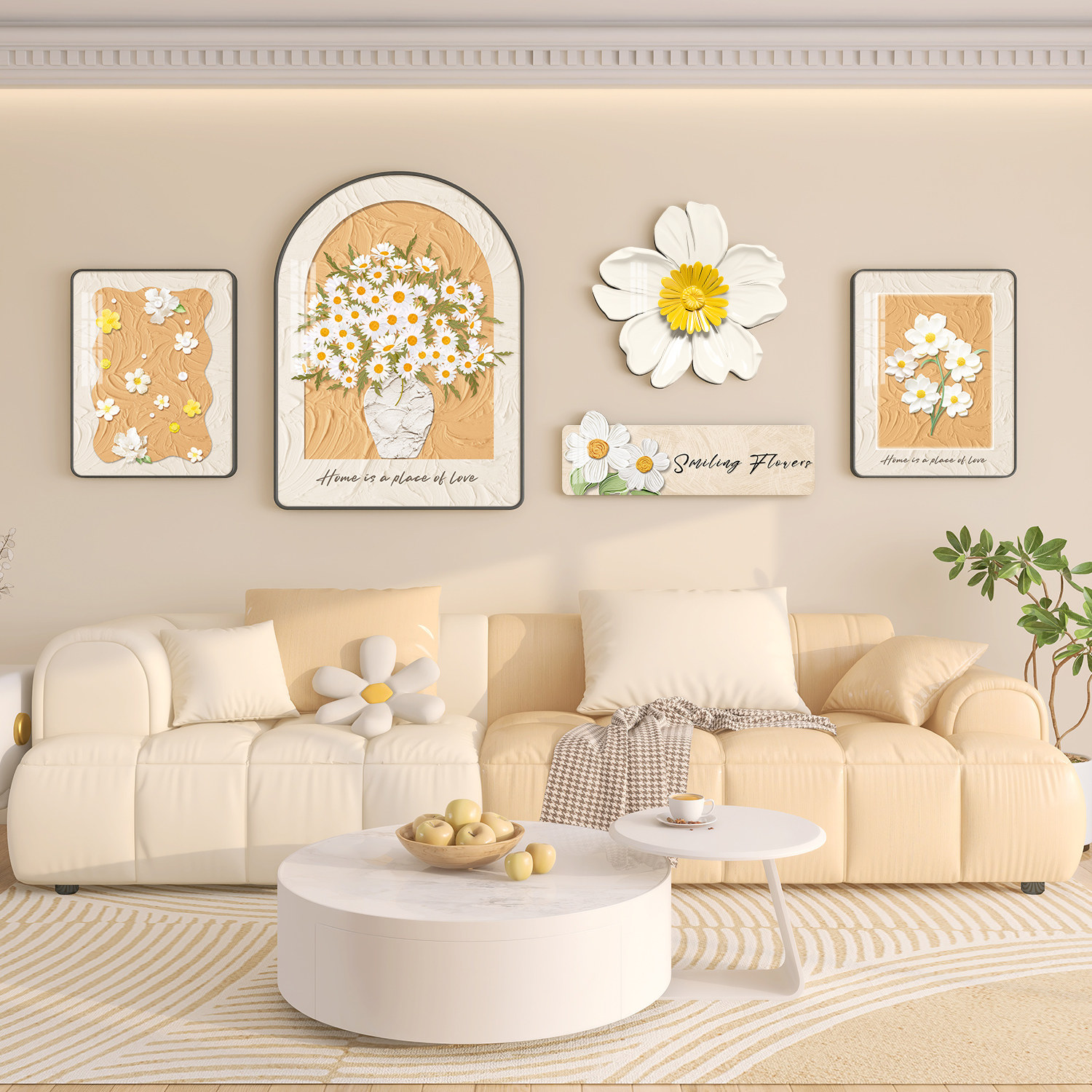 Instant Luxury: Cream Style Wall Art for Stunning Living Rooms - Product image 4