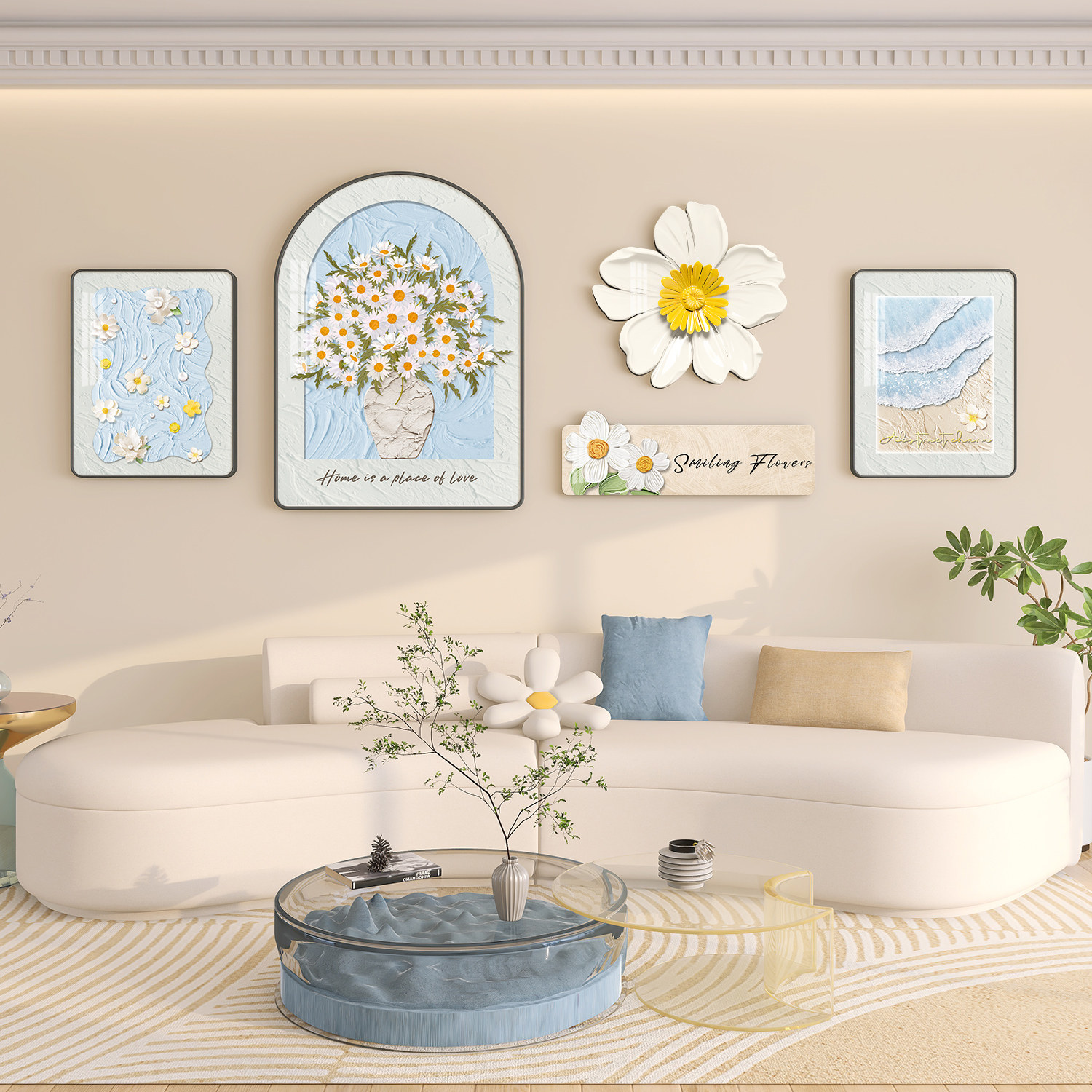 Instant Luxury: Cream Style Wall Art for Stunning Living Rooms - Product image 8