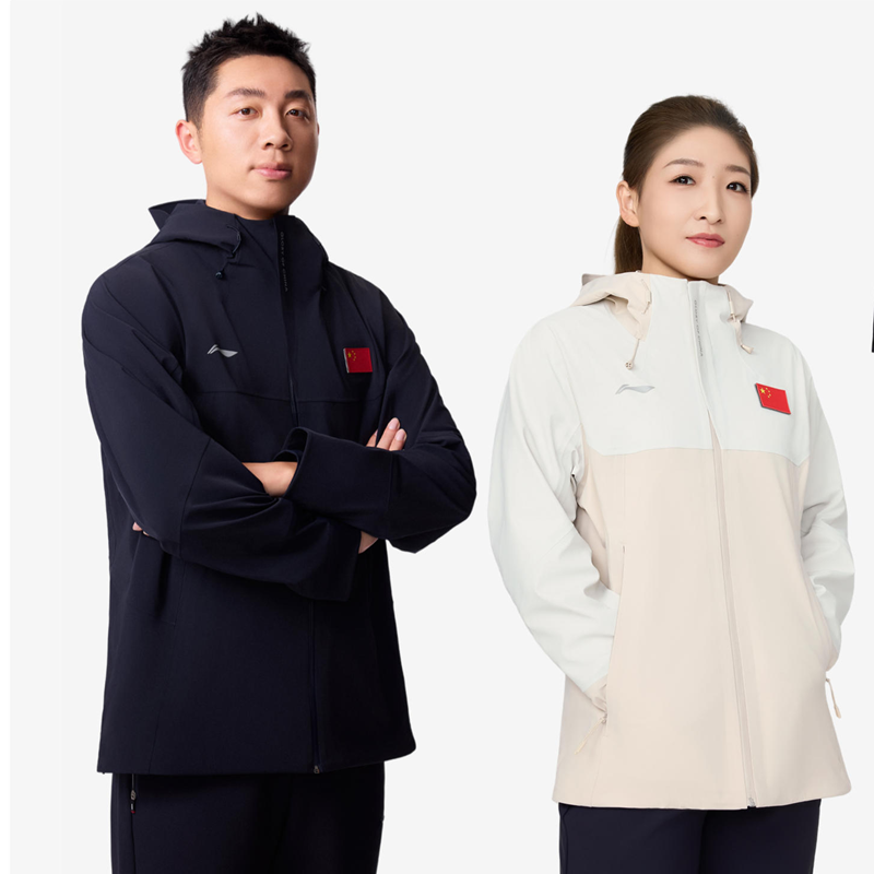 李宁新款连帽运动冲锋衣外套国服