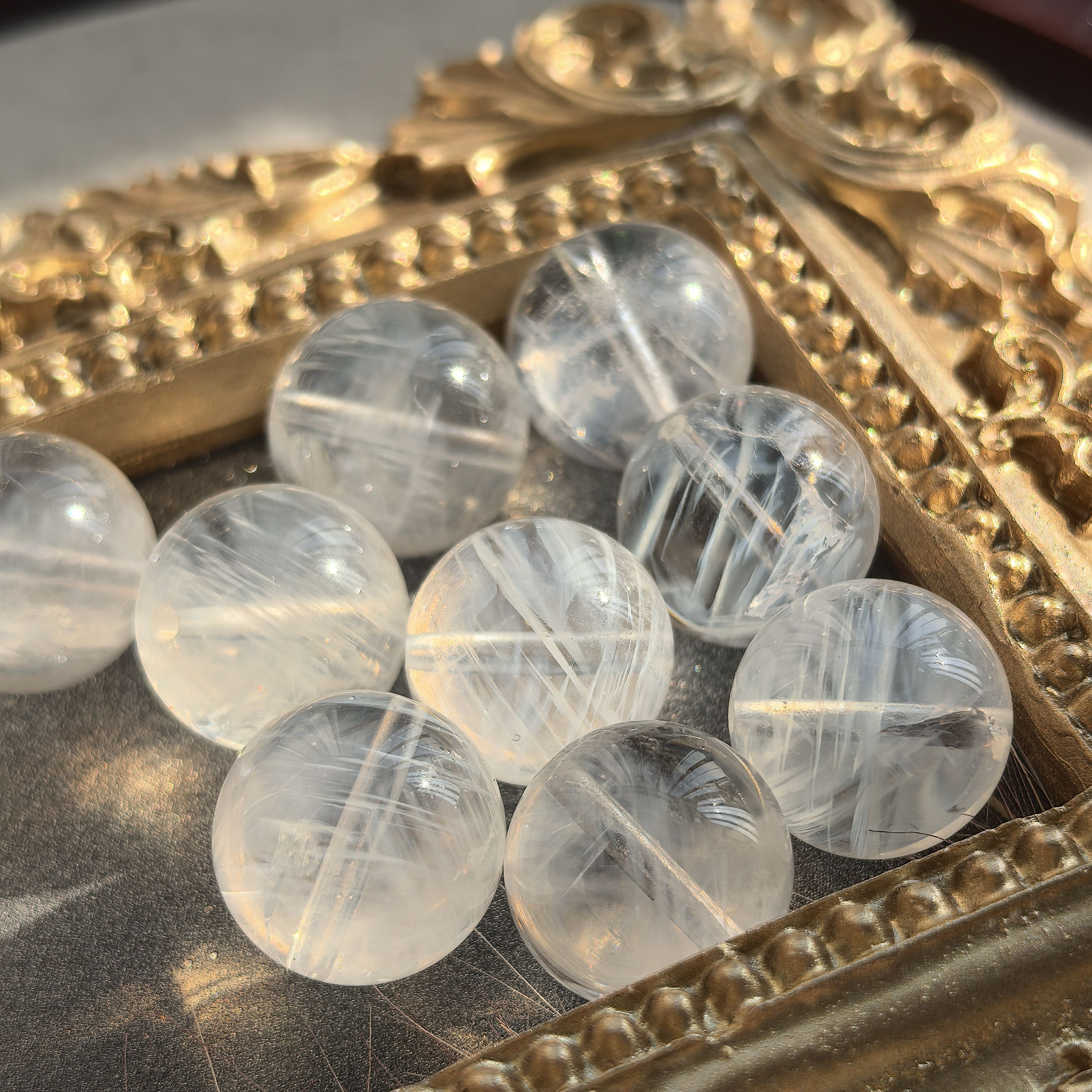 【高货漏价】天然蓝针水晶散珠异象水晶天使羽毛蓝针单珠9mm~13mm