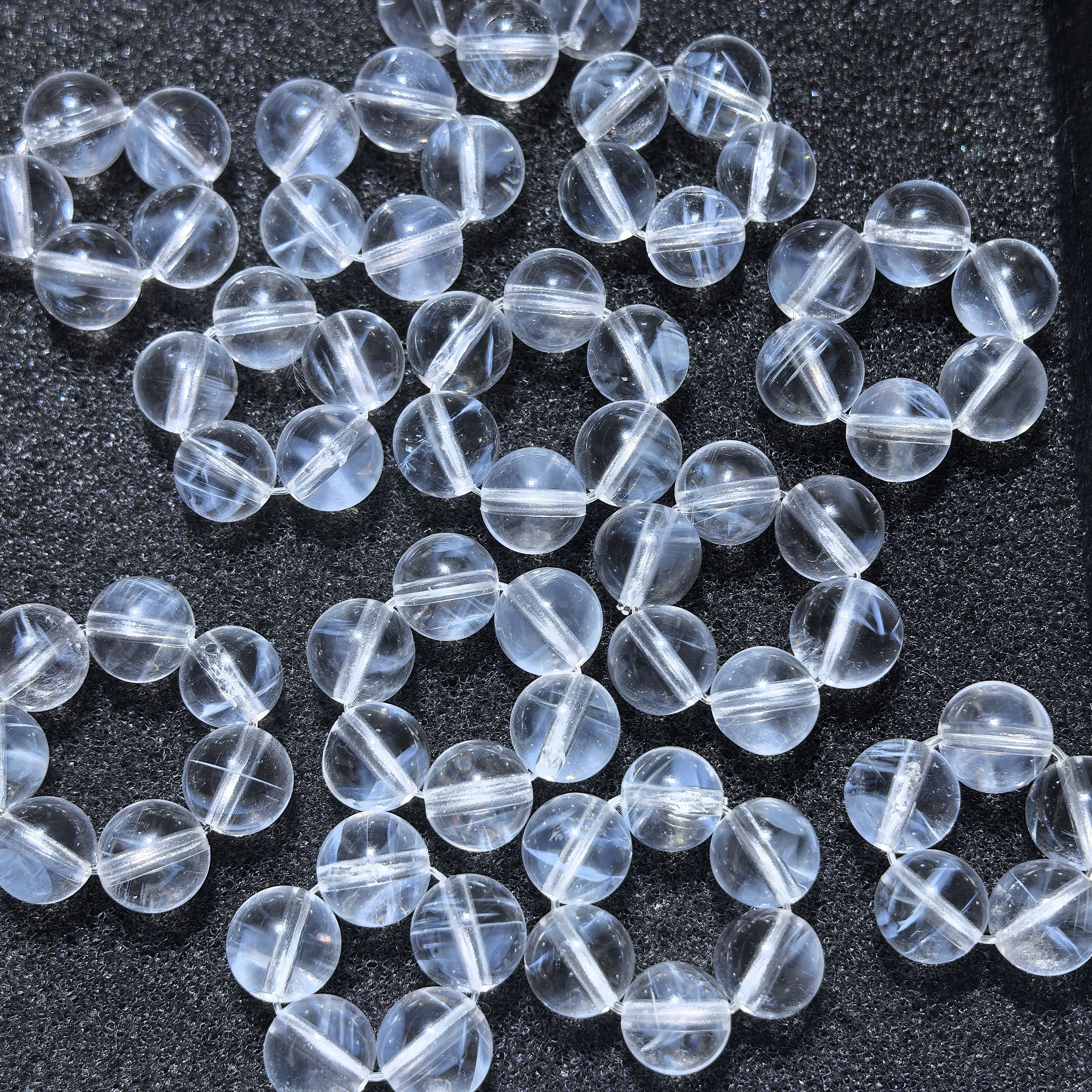 天然蓝针水晶跑环手捻小众DlY设计款手串手链配件串饰 5.4~6.4mm