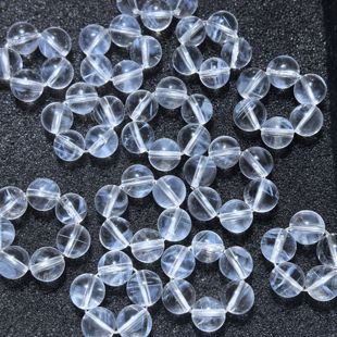 6.4mm 5.4 天然蓝针水晶跑环手捻小众DlY设计款 手串手链配件串饰