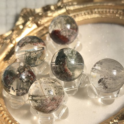【高冰透】天然幽灵散珠红绿幽灵珠老矿原色四季幽灵单珠11~15mm
