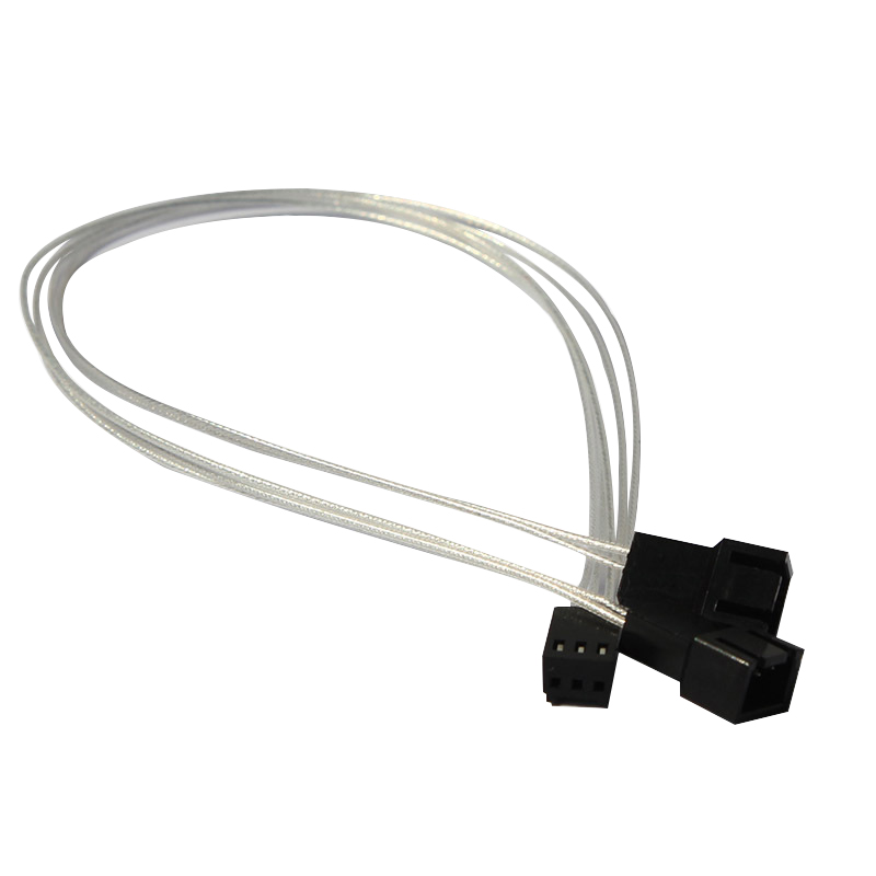 机箱CPU散热风扇3Pin一分二转接线 主板3针一转二 风扇拓展 镀银