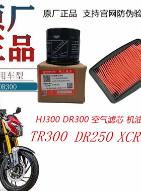 适用豪爵摩托车TR300 XCR300 DR300 DR250空气滤芯机油滤芯原厂件