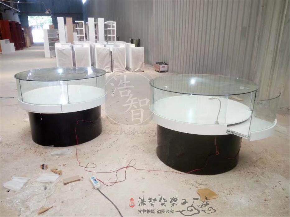 玻璃弧形木质烤漆手机柜台