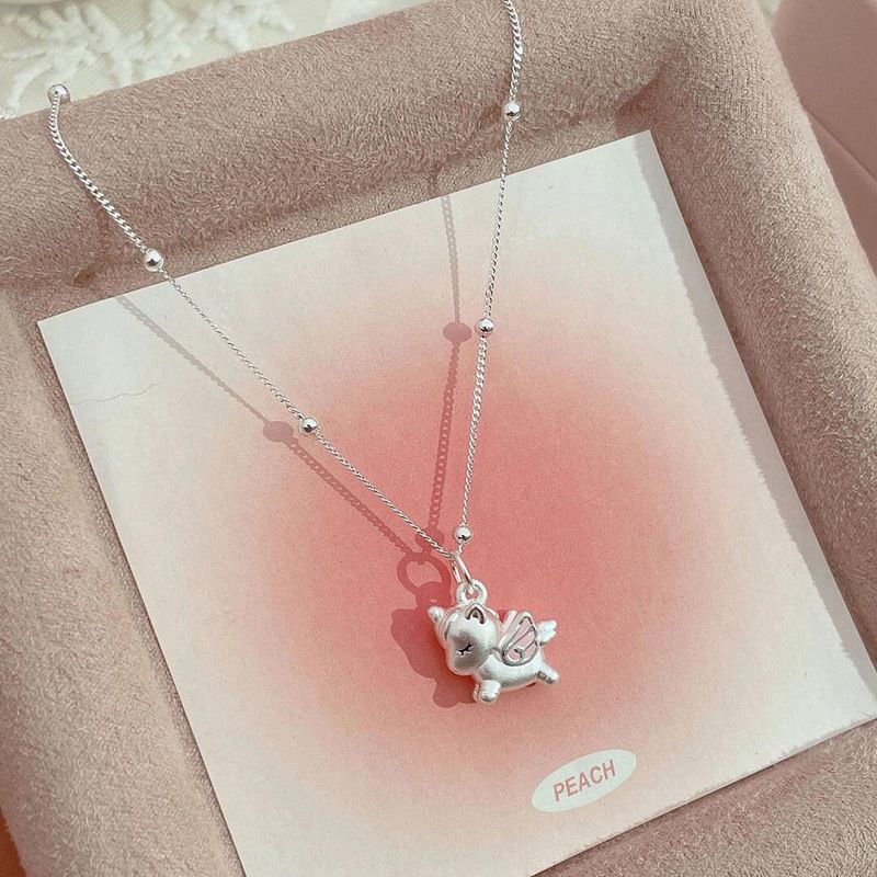 可爱卡通独角兽项链女小众设计高级感少女心甜美挂坠颈链送女友