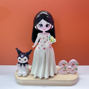 石塑粘土定制小人偶手工软陶Q版情侣结婚毕业生日礼物定制玩偶