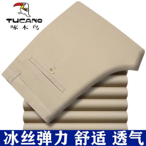 啄木鸟夏季薄款丝棉休闲裤男