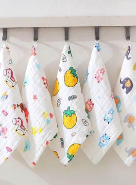 纯棉六层纱布毛巾新生儿高密泡泡纱童巾儿童洗脸面巾口水巾方巾