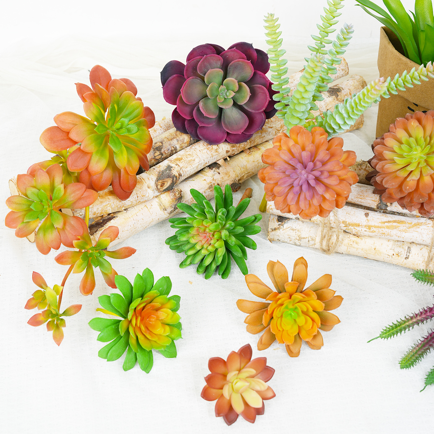 仿真假多肉植物仙人掌多款人造假花室内造景家居装饰品摆设件组合