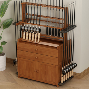 鱼竿架子多功能展示架家用手杆鱼竿放置架路亚竿收纳架渔具收纳柜