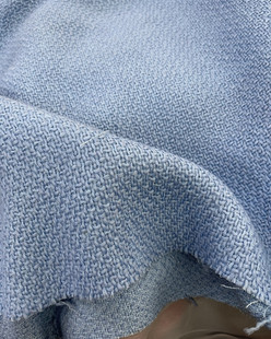清仓 粉蓝色 小香风 粗纺编织面料 春秋diy手工布匹