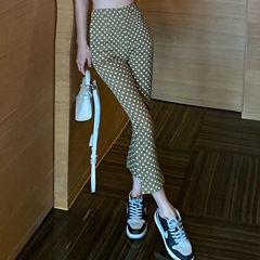 Real price high waist wave point straight pants