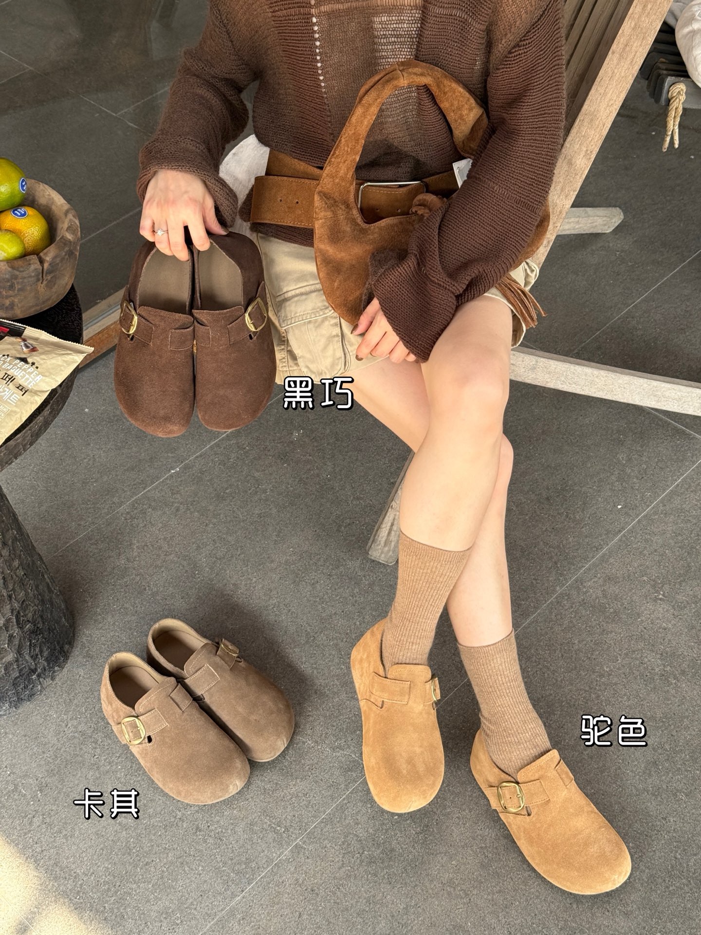 2025秋季新款厚底内增高皮带扣女百搭懒人一脚蹬博肯鞋韩系女鞋子