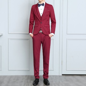 西装套装男春秋新款男士西服两件套时尚休闲工作服校园大码班服图片