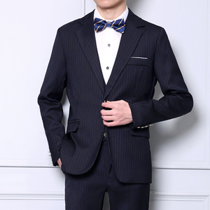 黑色大码西装套装小西服商务正装男士修身新郎伴郎结婚礼服三件套图片