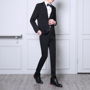 西装套装男春秋新款男士西服两件套时尚休闲工作服校园大码班服图片