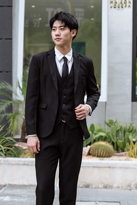 男士商务大码小西装套装2022新款外套单西服休闲黑色新郎伴郎礼服图片