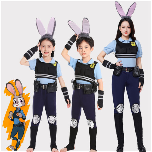朱迪兔子警官cos服男女童套装