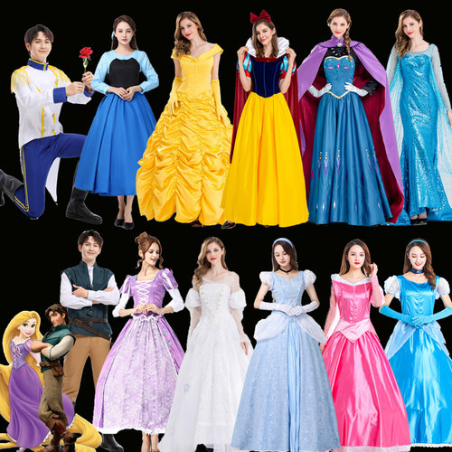 冰雪奇缘艾莎白雪公主裙S-4XL