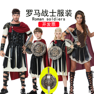 儿童万圣节服装 cos派对演出罗马士兵战士宫廷侍卫武士成人衣服