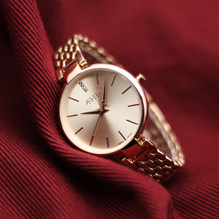 正品 表电子石英表防水 聚利时钢带手表女OL复古气质女表手链表时装