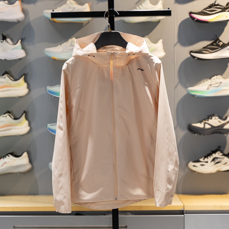 李宁运动风衣女子2026新品健身防泼水连帽防风服梭织外套AFDW102