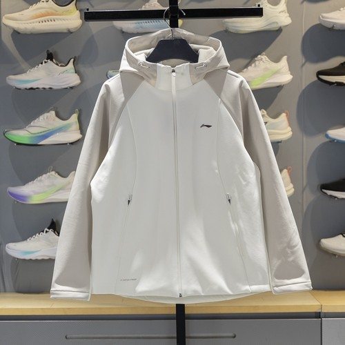 李宁女子加绒运动风衣2025冬季防泼水立体裁剪宽松外套AFDVB70