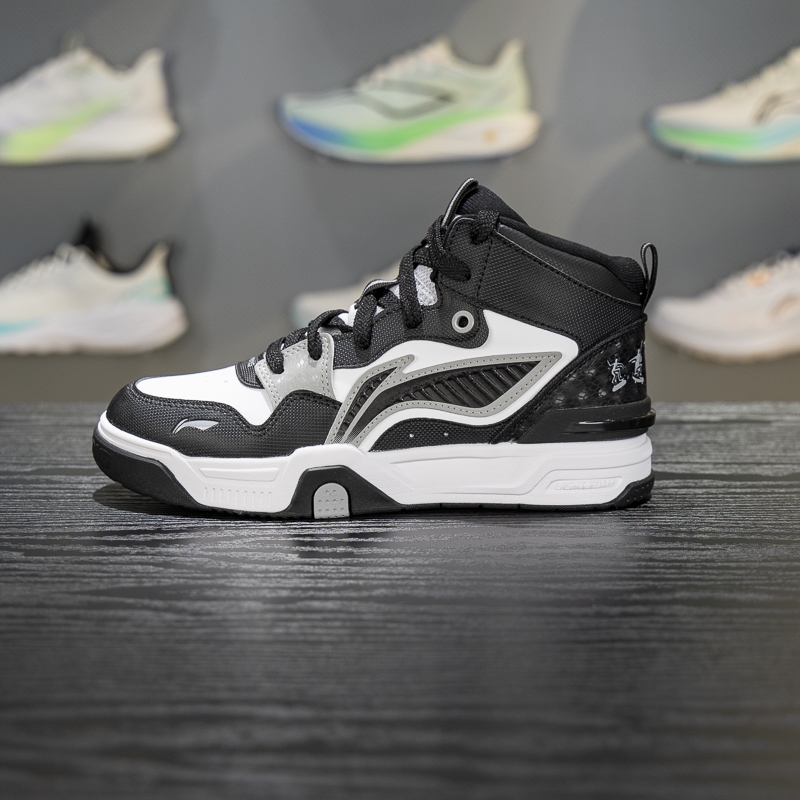 李宁童鞋SKATE 80S V5休闲鞋男女大童2025新款高帮运动鞋YKCV174