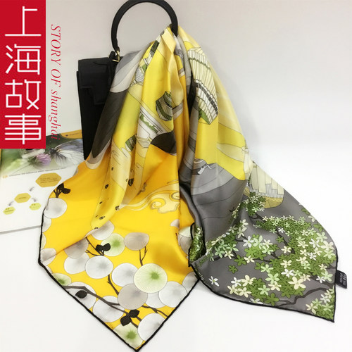 100%桑蚕丝围巾披肩真丝丝巾90cm